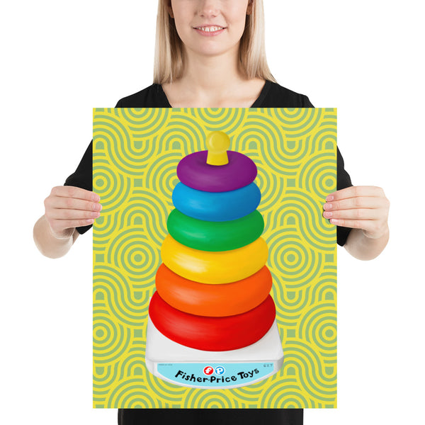 Rock-a-stack toy print