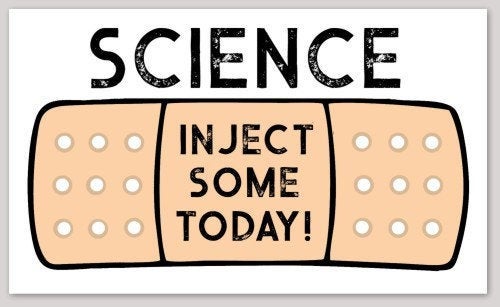 Science vaccination vinyl sticker