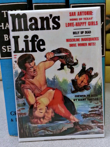 Man's Life vintage refrigerator magnet pulp fiction magazine cover