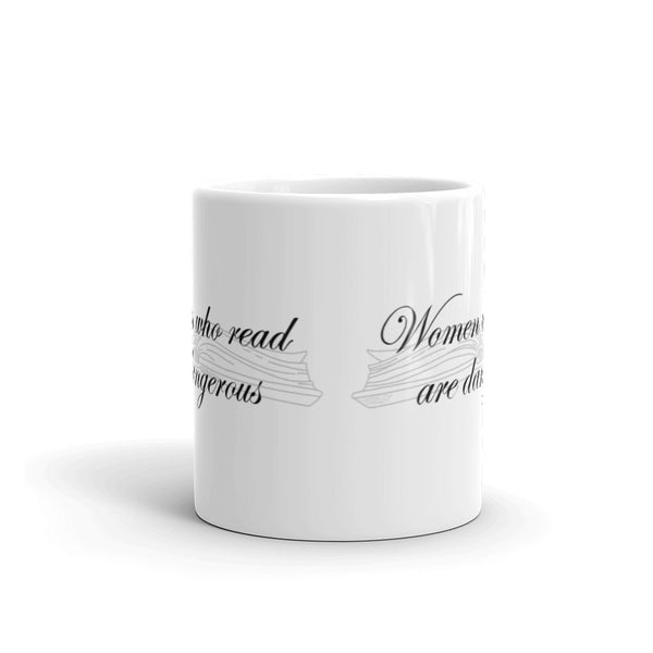 Women who read white glossy mug