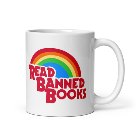 Reading Rainbow Read Banned Books Mug 11 or 15 oz
